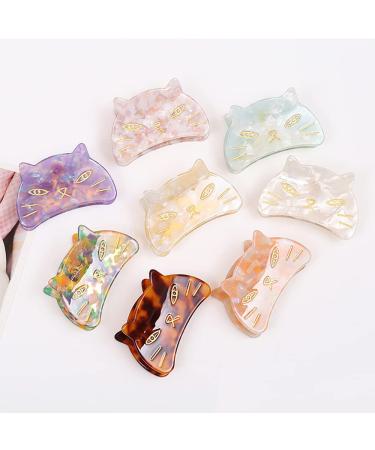 Cute Cat Hair Clips for Girls and Women - Set of 2 Claw Clips | Acetate Hair Accessories - Buy Online on GoSupps.com