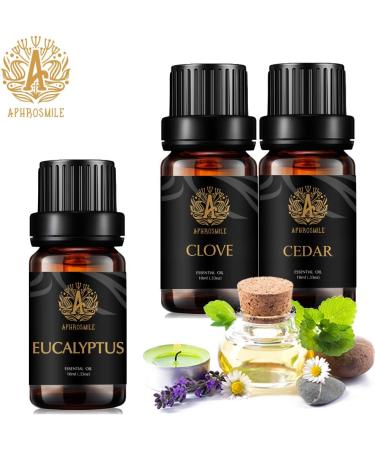 Aromatherapy Cedar Essential Oil Set for Diffuser 3X10ml 100% Pure Eucalyptus Essential Oil Kit for Humidifier - Eucalyptus Cedar Clove Essential Oil Set Aromatherapy Clove Essential Oils Kit - Buy Online on GoSupps.com