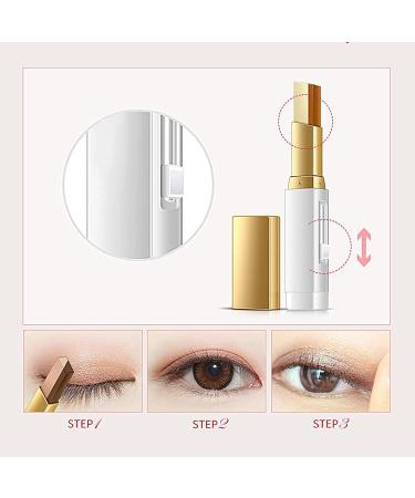 Gradient Double Eyeshadow Stick - Dual Color Shimmer Pen (Rose Gold + Golden Brown) | Long-Lasting Easy Application for International Shipping - Buy Online on GoSupps.com