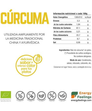  Energy Feelings Eco Doypack Turmeric Powder 200g Powder - Buy Online on GoSupps.com