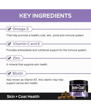 Petsy Skin & Coat Supplement for Dogs - Vitamin C, E, Zinc, Biotin, Omega 3 - Supports Healthy & Shiny Coat, Rejuvenates Skin, Natural Relief for Itchy Skin - Daily Use - Buy Online on GoSupps.com