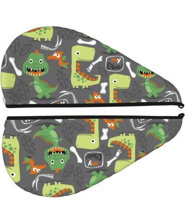 Cartoon Dinosaurs Microfiber Hair Towel - Soft Super Absorbent & Quick Dry for Women | Ideal for Long Curly & Thick Hair - Buy Online on GoSupps.com