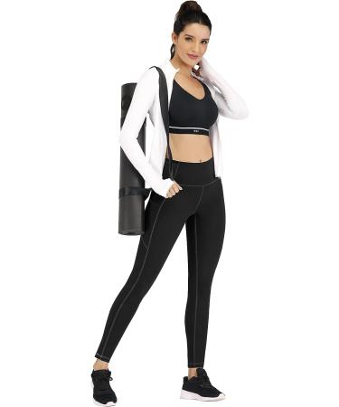 IUGA High Waisted Yoga Pants for Women with Pockets - Black, Large - Buy Online on GoSupps.com