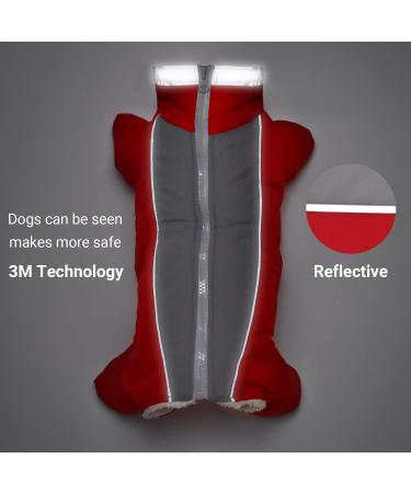 Waterproof Dog Jacket - Fleece Lined Winter Coat for Female Dogs - Red Size M - Warm & Stylish Pet Clothing - Buy Online on GoSupps.com