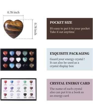 15 PCS Natural Heart Crystals Healing Gemstones Set - Chakra Stones for Reiki Balancing and Crystal Lovers - Bulk Decor Gift - Buy Online on GoSupps.com