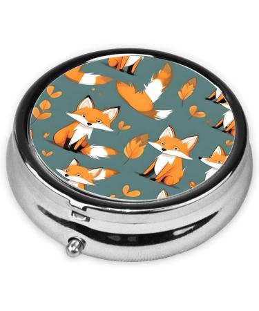 Yellow Fox Round Pill Box | 3 Compartment Travel Organizer | Portable Black Pill Box for International Shipping - Buy Online on GoSupps.com