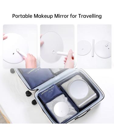 FREEAGLE Lighted Makeup Mirror Rechargeable - 1x/10x Magnifying, Touch Control Dimmable Vanity Mirror with Stand in White - 3 Lighting Modes for Flawless Makeup - Buy Online on GoSupps.com