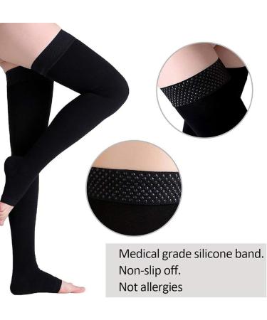 Thigh High Compression Stockings 23-32mmHg Closed Toe - Support for Varicose Veins | Firm Graduated Compression Socks for Travel Pregnancy & Running | Black XX Large - Buy Online on GoSupps.com