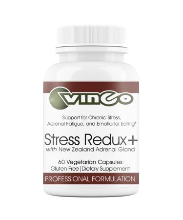 Vinco Inc - Stress Redux+ Advanced Adrenal & Cortisol Daily Supplement | (60 Capsules) | Reduce Stress & Fatigue | Supports Mood Balance Focus & Emotional Well-Being | Gluten Free
