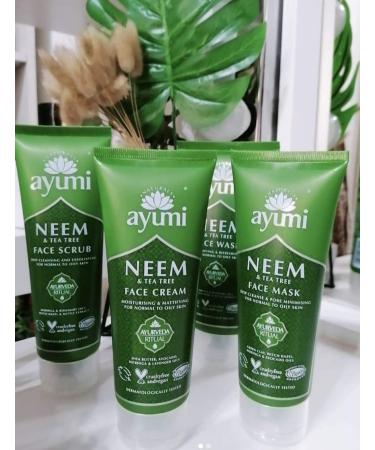 Ayumi Neem & Tea Tree Face Mask - Vegan Cruelty-Free Dermatologically Tested | 2 x 100ml for Healthy Skin - Buy Online on GoSupps.com
