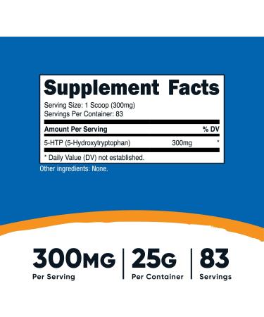 Nutricost 5-HTP Powder 25 Grams - 300mg Per Serving, Gluten-Free & Non-GMO | Pure 5-HTP - Buy Online on GoSupps.com