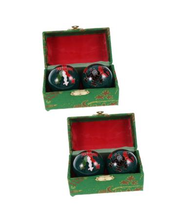 Frcolor 2st handballs for stress reduction fitness devices massage ball silver meditation balls Massage devices Tool fitness handballs health balls Chinese style gymnastics ball roll