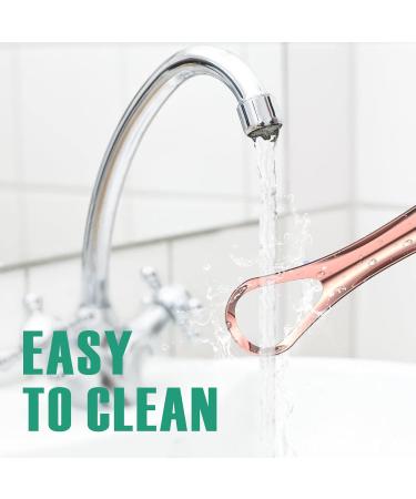 Stainless Steel Tongue Cleaner for Kids & Adults - Medium Tongue Scraper with Travel Case - Rose Gold Oral Care for Fresh Breath - Buy Online on GoSupps.com
