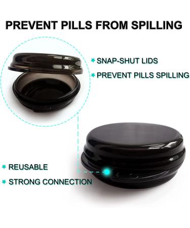 Small Pill Box (3 Pack) Daily Mini Pill Organizer - Portable Travel Case for Medicine Storage and Earplugs (Black) - Buy Online on GoSupps.com