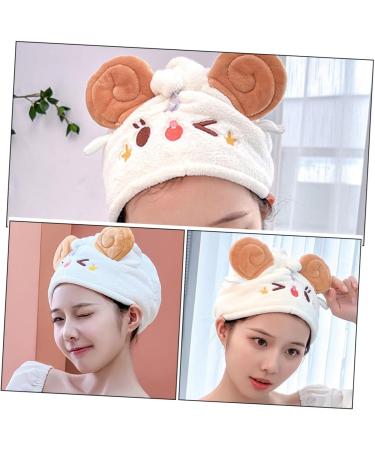 Animal Hair Hat Towel Hijab Hair Bonnet Shower Caps Washcloths Dry Hair Turban Cap Fast Dry Hair Turban Turbans for Women Coral Fleece Turban Hat Japanese-Style White - Buy Online on GoSupps.com