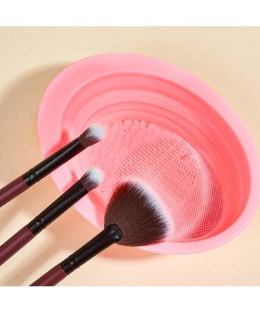 Makeup Brush Cleaner Scrubber with Suction Cup - Portable Washing Tool for Makeup Brushes (Pink) - Buy Online on GoSupps.com