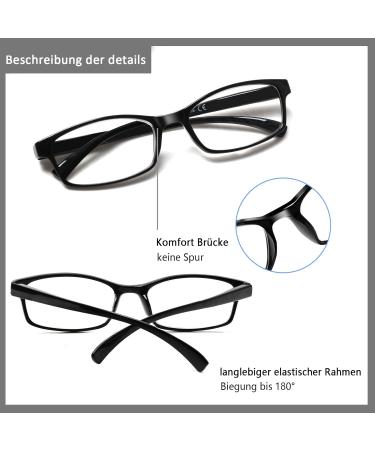 Kerecsen 5 Pack Reading Glasses for Men & Women - High-Quality Rectangular Spring Hinge Glasses (3.00) - Comfortable Super Reading Help - International Shipping - Buy Online on GoSupps.com