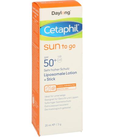 Cetaphil Daylong Sun to go liposomale Lotion + Stick SPF 50+ 20 ml Solution - Buy Online on GoSupps.com
