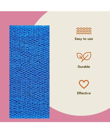 Blue African Net Body Scrubber for Skin Exfoliation - Long Stretch Bath Sponge for Shower Wash - Buy Online on GoSupps.com