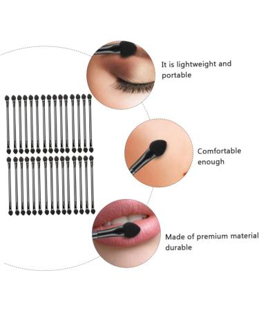 BIUDECO 30pcs Double Ended Eyeshadow Brush Highlighter Eyeshadow Sponge Artificial Fiber Black - Buy Online on GoSupps.com