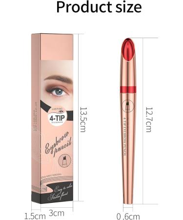 Eyebrow Pencil 4-Point Fork Tip Waterproof Eyebrow Pencil Long Lasting Creates Natural Eyebrow Shape Suitable for Professional Makeup and Beginners (1) - Buy Online on GoSupps.com