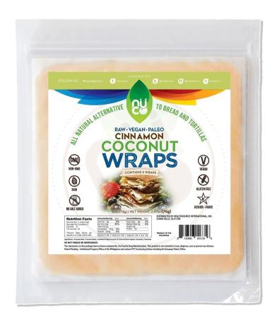 NUCO Cinnamon Coconut Wraps 5-Piece 70 g (Pack of 1)