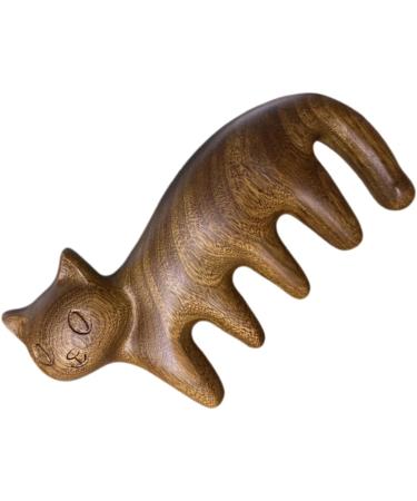 Magiclulu Cat-Shaped Massage Comb | 3-in-1 Head & Body Massage Tool | Travel-Friendly Sandalwood Brush for Cats & Dogs - Buy Online on GoSupps.com