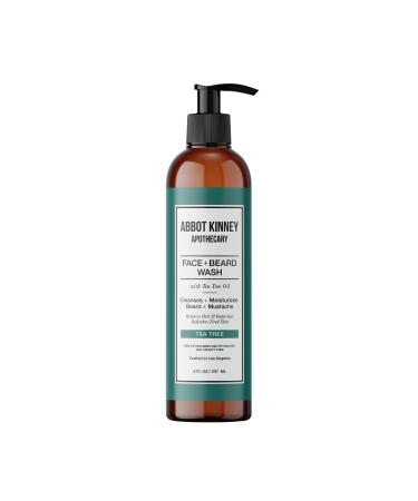 ABBOT KINNEY APOTHECARY Beard Wash Shampoo and Facial Cleanser for Men | Cleans and Moisturizes Face and Mustache | Sulfate Free with Tea Tree Oil and Natural Ingredients | Skin Care  8 fl oz