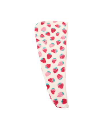 CIMAXIC 1Pc Strawberry Dry Hair Cap Hair Drying hat Absorbent Shower hat turbins for Ladies Micro Fiber Towel Quick Dry Head Turban Makeup Hair Towel Waterproof Bath Hat Girl Shower Hat