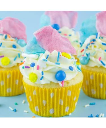 Sprinkles for Cake Cookie Cupcake Decorating and Baking - Summer Cake Decorations Sprinkles and Toppings in Bright Blue Jimmies Yellow Nonpareils and Pink Confetti Quin with Sun Candy Sprinkles Clear Skies - Buy Online on GoSupps.com