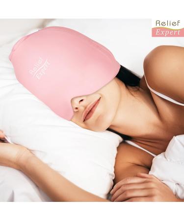 Relief Expert Migraine Ice Head Wrap - Cold Therapy Hat for Headache, Migraine, Puffy Eyes - Pink - Buy Online on GoSupps.com