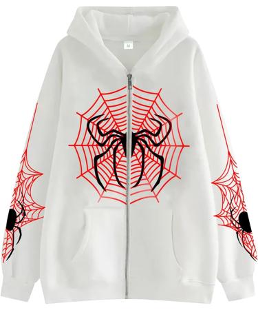 Women's Printed Sweatshirt Cardigan High Street Casual Hip Hop Metal Zipper Jacket Halloween Costumes Large Brown - Buy Online on GoSupps.com