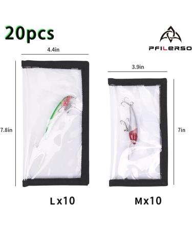 PFLERSO 20pcs Fishing Lure Wraps - Clear PVC Hook Covers for Safe Bait Storage | 2 Sizes - Protect Children, Pets, and Fishermen - Buy Online on GoSupps.com