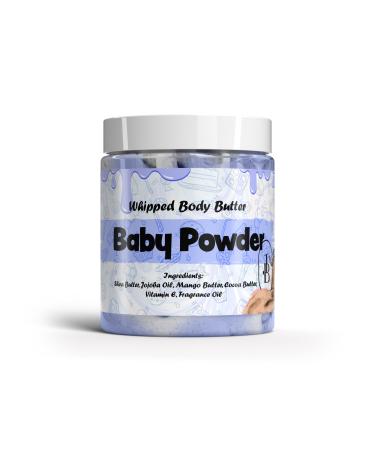 Jersey Botanical - Baby Powder Whipped Body Butter 8oz. With Shea Butter Mango Butter Cocoa Butter Creamy Natural Smooth Long-lasting Intense Moisturizer