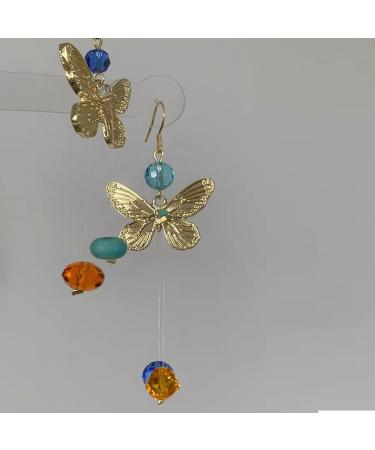 Feylie Elegant Yellow Butterfly Pendant Earrings | Stylish Acrylic Dangle Earrings for Women & Girls - Buy Online on GoSupps.com