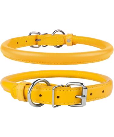 Collardirect Handmade Padded Round Leather Dog Collar - Softly Rolled Adjustable for Small & Large Pets in 7 Colors (35-40 cm) - Buy Online on GoSupps.com