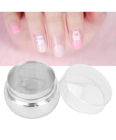 Premium Silver Nail Art Stamper with Lid & Scraper - Perfect for Salons & DIY Enthusiasts | International Shipping Available - Buy Online on GoSupps.com