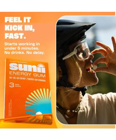 Sunii Energy Gum - 100mg Caffeine for Quick Energy Boost | Sugar-Free Gluten-Free Perfect for Workouts & Studying | 5 Calories - Buy Online on GoSupps.com
