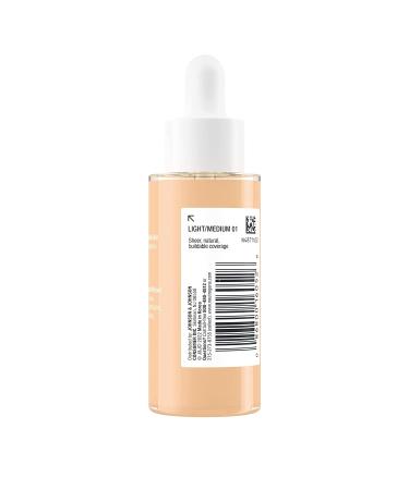 Neutrogena Healthy Skin Serum Foundation Light/Medium 01 - Pro-Vitamin B5, Color Correcting Liquid Foundation & Face Serum - 1 oz Pack - Buy Online on GoSupps.com