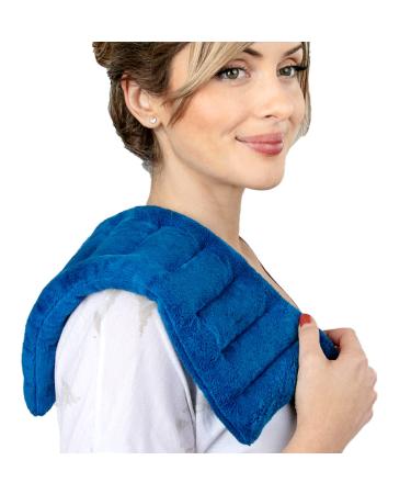 Microwave Heating Pad for Cramps & Targeted Pain Relief 6x16 Reusable Heat Pack Warm Compress Moist Heating Pad Microwavable for Muscle Aches Back Neck & Shoulders - Hot/Cold Therapy Bag (Blue)