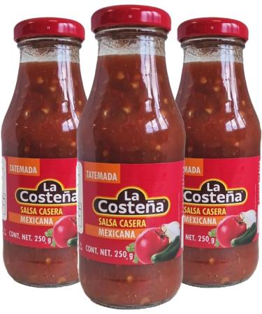 La Costena Salsa Mexicana Casera 250g (Pack of 3) / Red Salsa Sauce Bottle Hot Spicy & Chunky Salsa Dip for Nachos Tacos Mexican Food - Buy Online on GoSupps.com