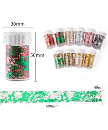 DIY Manicure Confetti Filling Sticker Nail Art Foils Gold Silver Foil Mesh Nail Foils 3D Gold Flakes(Red Foil Gold Mesh) - Buy Online on GoSupps.com
