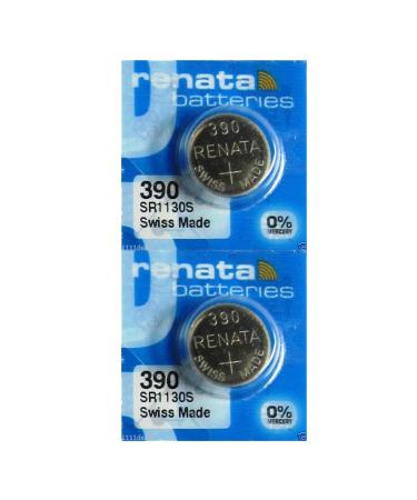 Renata 390 SR1130SW Batteries - 1.55V Silver Oxide 390 Watch Battery (2 Count)