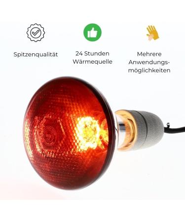 GarPet 100W Infrared Heat Lamp for Animals - Red Light Bulb for Poultry Terrariums & Pets - Buy Online on GoSupps.com