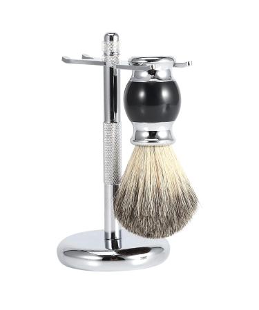 Professional Men's Shaving Kit Set with Stand Synthetic Hair Brush & Soap Cup - Ultimate Grooming Essentials - Buy Online on GoSupps.com