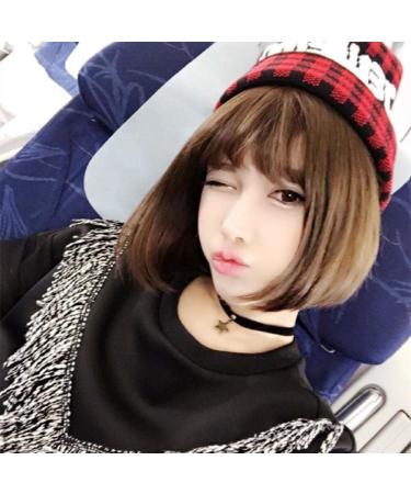 Shop Qi Liu Short Bobo Wig - Dark & Light Brown Straight Hair for Women | International Shipping Available - Buy Online on GoSupps.com