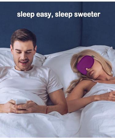 Shop 3D Contoured Sleep Mask for Ultimate Comfort - 100% Light Blockout Eye Mask for Men & Women | Adjustable Soft Eye Cover for Travel Naps & Night Shifts - Purple - Buy Online on GoSupps.com