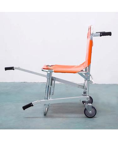 Yclty Collapsible Lightweight Ambulance Stair Chair - Portable Foldable EMS Medical Lift for Seniors - Aluminum Design with Soft Orange Back - Buy Online on GoSupps.com