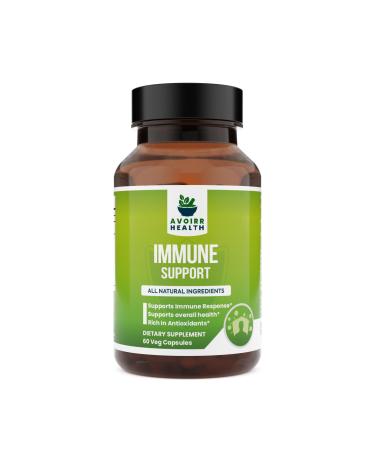 Avoirr Health Immunity Support Capsules with Organic ashwagandha to Boost Your Immunity Natural Amla for Vitamin C -Guduchi for Digestion & Detox - Men Women 60 Organic Capsules