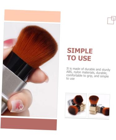 Ipetboom Nail Dust Brush Nail Powder Brush Blush Brush Retractable Puff Makeup Brush Nail Dust Remover Brush Nail Brush Abs Electroplating Brush Handle Multipurpose Travel 8.2x3.3cm Silver - Buy Online on GoSupps.com